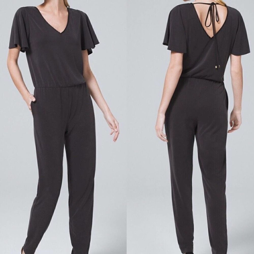 White House Black Market SUPER-COMFY JUMPSUIT IN SANDWASHED JERSEY Women’s Sz XS